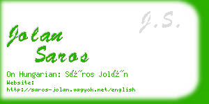 jolan saros business card